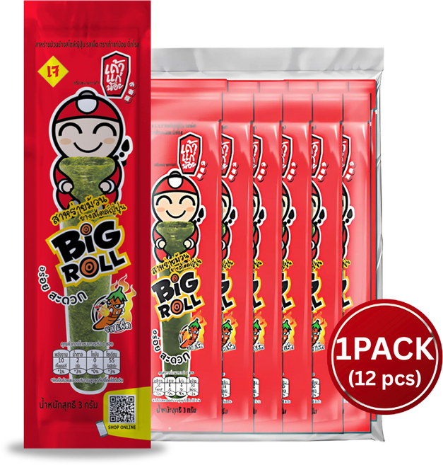 태국 타오케노이 김과자 빅롤 매운맛 2.5g X 12개, 1개, 30g