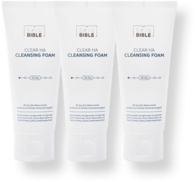 스킨바이블 클리어 HA 폼클렌징 100ml 피지 모공 관리 에스테틱 홈케어 제품, 3개