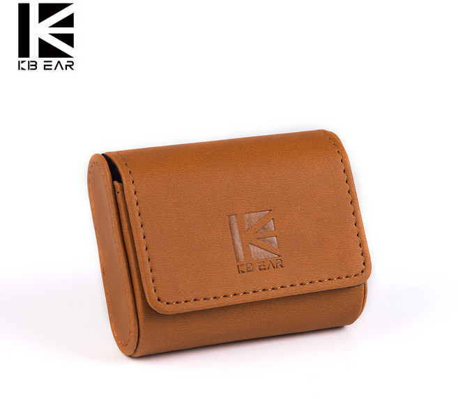 Keephifi KBEAR 고급 가죽 이어폰 케이스 IEM 이어폰 및 케이블 보관 케이스, 브라운