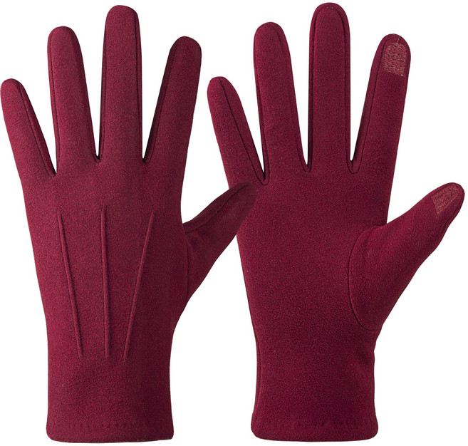 Haengbuk 여성 겨울 스웨이드 장갑 스마트폰 터치 모직 방풍 따뜻한 패션 드레스 장갑 크리스마스 선물