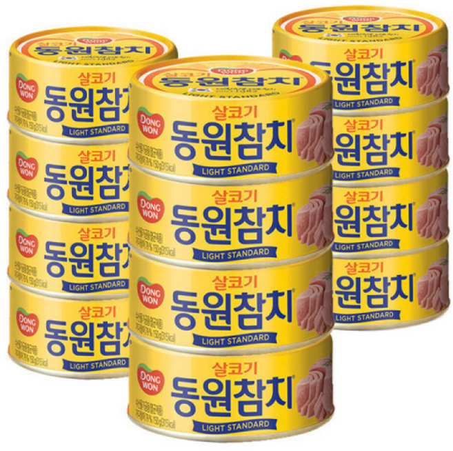 동원 라이트 스탠다드 참치, 135g, 12개