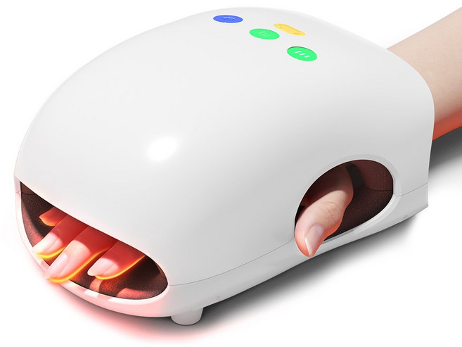 PERFFIER 퍼피어 무선 온열 손마사지기 공기압 안마기 핸드케어 사무실 가정용, 화이트, HM08