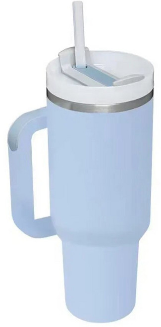 손잡이 뚜껑이 있는 맞춤형 텀블러 빨대 40 oz 스테인리스 스틸 물병 진공 보온병 컵 여행용 자동차 커피 머그잔, 1개, 10 lig