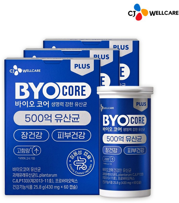 BYO 코어 건강한 생유산균 500억, 60정, 3박스