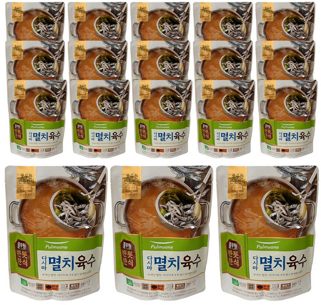 풀무원 반듯한식 다시마 멸치 육수, 18개, 500g