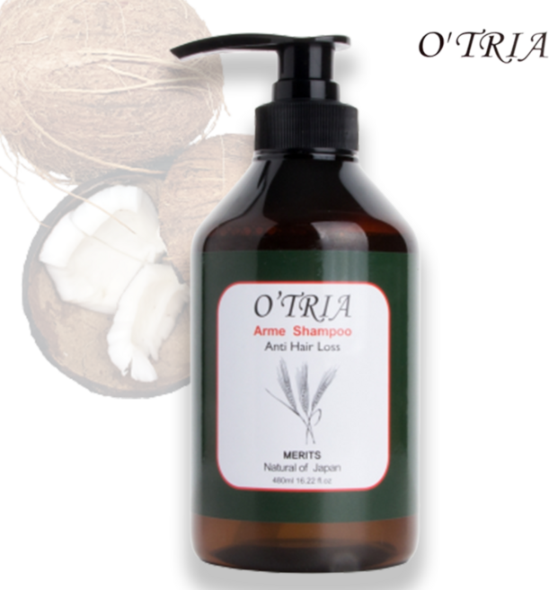 오뜨리아 아르메 천연샴푸 480ml O'tria arme 미용실전용 파라벤없는 친환경 자연유래 저자극 코코넛 샴푸, 1개