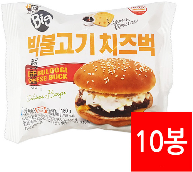 대신 빅불고기 치즈벅 냉동햄버거 180g 10개 군대리아 불벅 학교매점빵, 1.8kg, 1세트