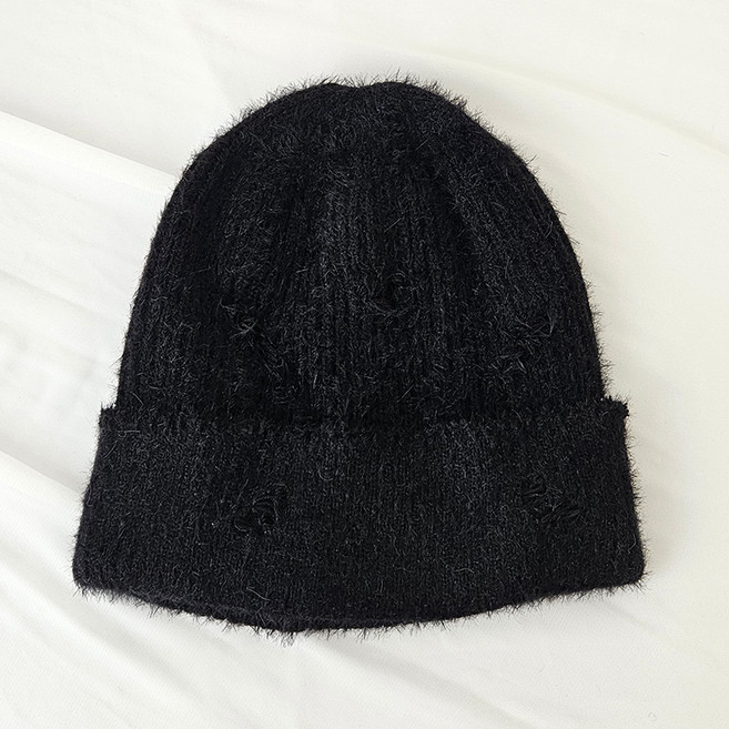 남녀공용 빈티지 헤짐 니트 비니 롱비니 캐주얼 가을 겨울모자 국내생산