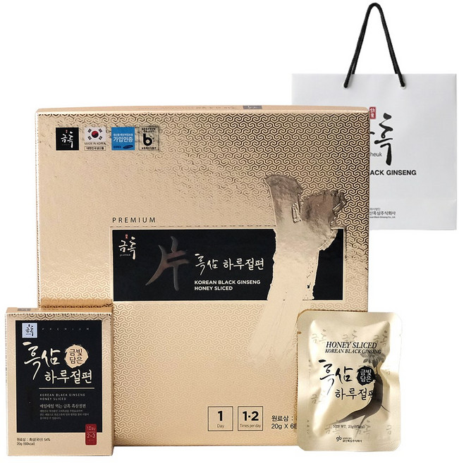 금흑 흑삼 하루 절편 120g (20g X 6ea), 1박스