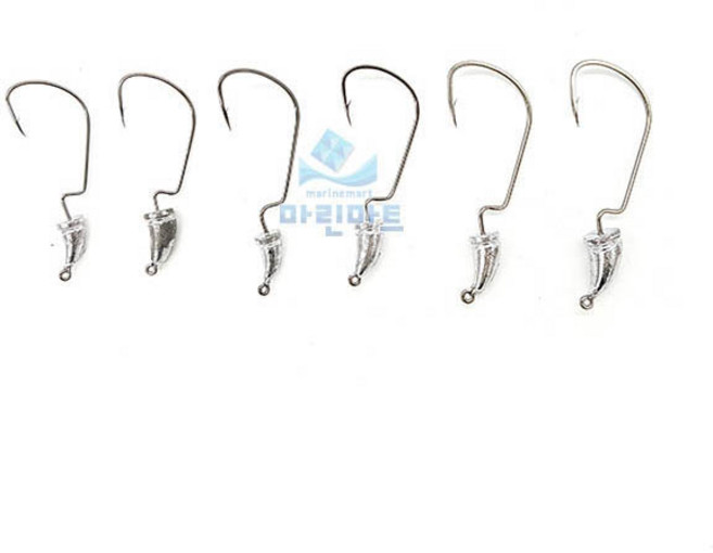 스위밍 지그헤드 배스 볼락 루어 훅, #2/0x1/16ozx5개, 1개