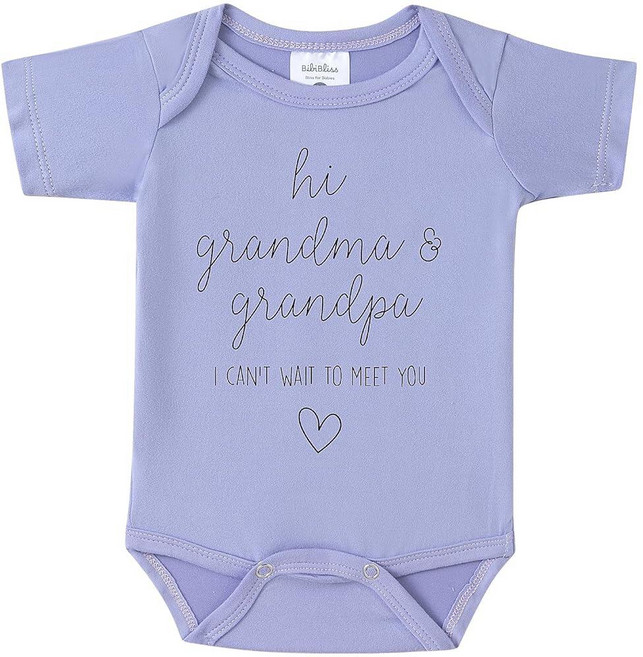 BIBIBLISSBABY Hi Grandma& Grandpa I can't Wait to Meet You Baby Announcement 우주복 조부모를 위한 임신 발표 T, Taro