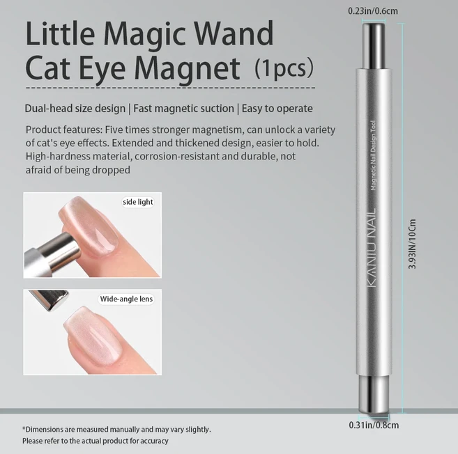더블 헤드 고양이 눈 자석 스틱 골드 실버 원통형 네일 아트 도구 UV/LED 젤 폴리쉬 매니큐어 디자인 마법