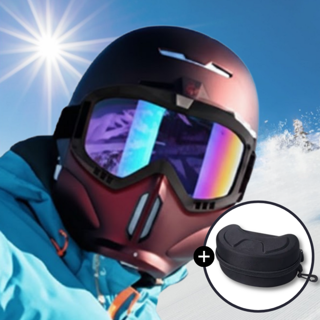 레츠굿 안경병용 김서림방지 스키 고글, 블랙, 1개