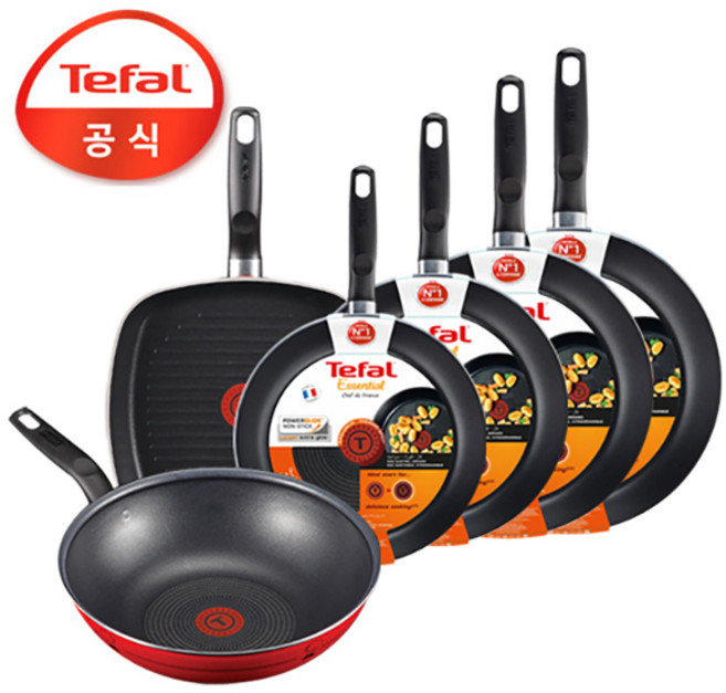 테팔 열센서 셰프드프랑스 프라이팬 궁중팬 볶음팬 웍 그릴팬 6종 세트, 프라이팬 24+26+28+30+멀티팬28+그릴팬26, 1개