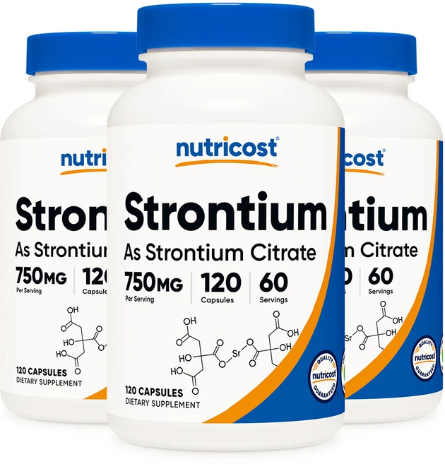 뉴트리코스트 스트론튬 750mg 캡슐 120정 3병, 3개 - 쿠팡