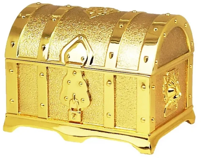 크기 7x5x5cm 빈티지 보석 상자 금속 예술 공예 해적 보물 상자 장신구 보관 주최자 선물 패키지 장난감 케, 01 7 x 5 x 5 cm, 02 Gold Color