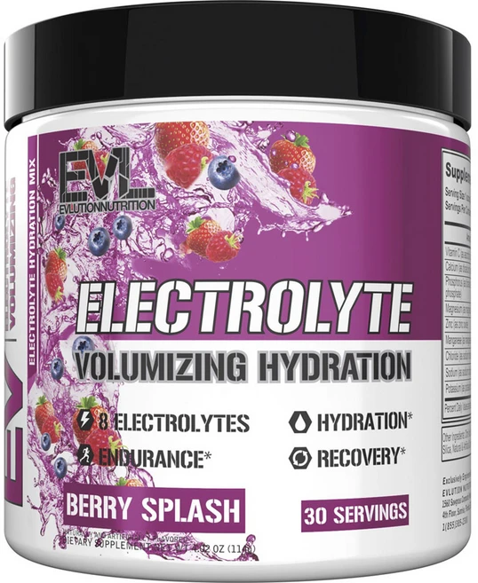 EVLUTIONNUTRITION 전해질 볼류마이징 하이드레이션 베리 스플래쉬 맛, 1개, 114g - 쿠팡