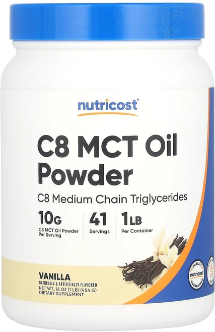 Nutricost 뉴트리코스트 C8 MCT 오일 바닐라 454g 파우더 영양제 건강보조식품, 453 g, 1개 - 쿠팡