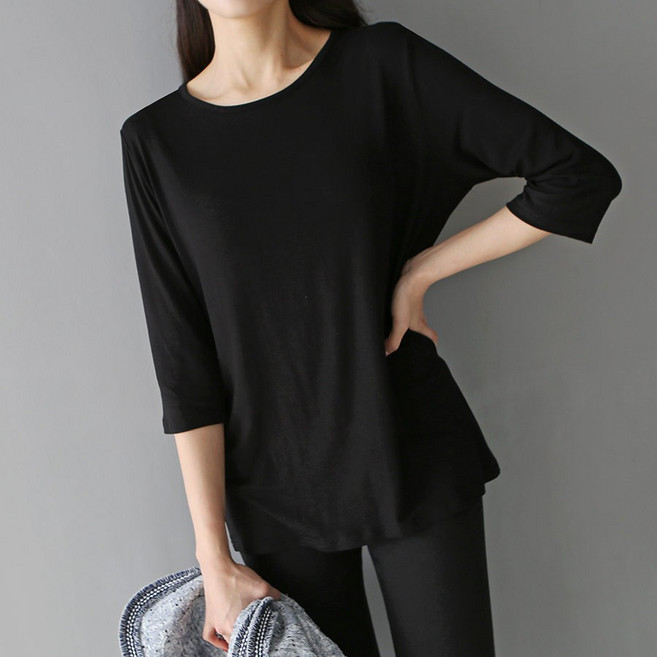 아이엠수 실켓 7부 라운드 티셔츠