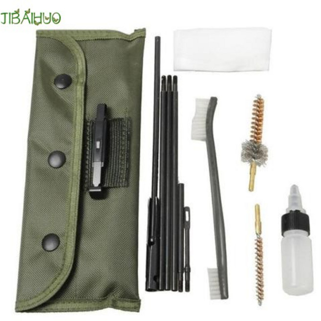 JIBAIHUO 총기손질도구 꼬질대 10pcs a.22cal 5.56mm 건 청소 키트 범용 엉덩이 스톡 청소 키트 나일론 브러시 도구 키트, WHITE, 1개