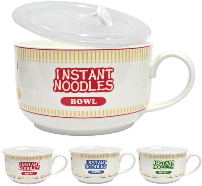 유비토 전자레인지 대용량 라면 그릇 손잡이 계란찜 1000ml, 1개, 레드