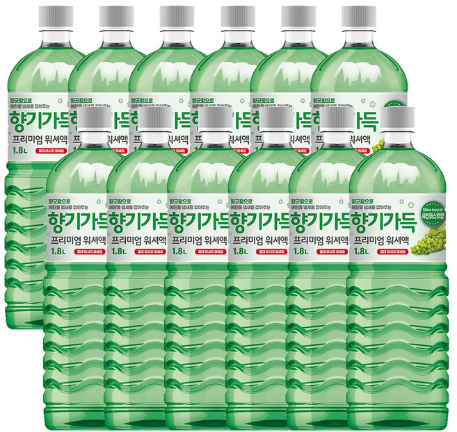 향기나는 에탄올 워셔액 1.8L 샤인머스켓향 어는점 영하25도, 12개