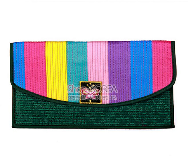 국내제작 외국인선물 누비지갑 장지갑 한국기념품 12가지 색상 은행 통장지갑 파우치 여성 천지갑, 녹색