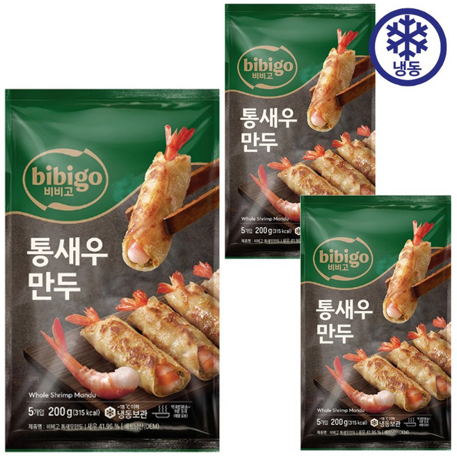 CJ 비비고 통새우 만두 200g, 3개