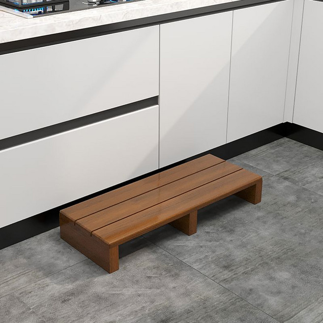 BYQWD주방 욕실 보조 발판 키높이 계단 발받침대BYQWD, 1. 60x30x11 방수 브라운 (3다리)