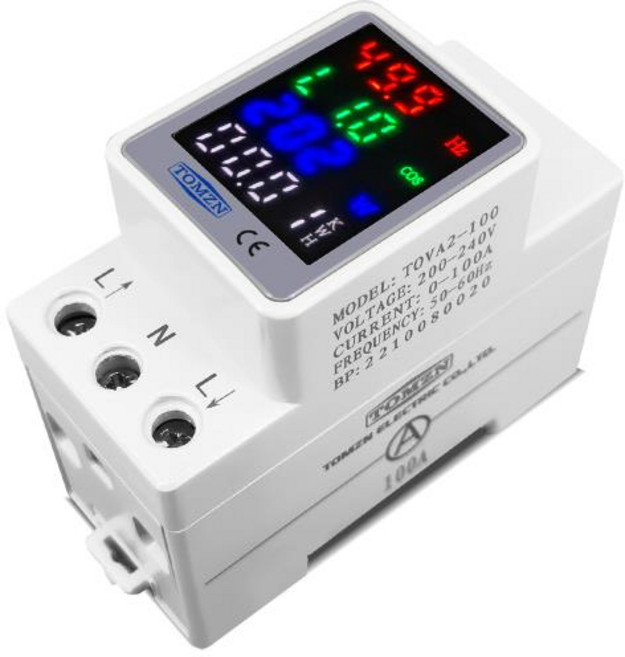 4IN1 TOMZN AC 110V 220V 100A 전압 전류 KWH 전기 에너지 모니터 미터 VOLT AMP 전력계 din 레일, 01 AC 160-275V, 1개