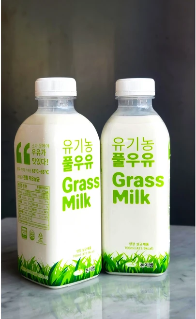 논지엠 유기농 풀우유 Grass Milk 700ml 2병, 2개 - 쿠팡