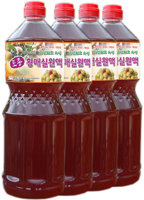 하동 매실원액 지리산산골 3년숙성 토종 황매실원액 1800ml 매실청 매실액기스 매실액, 1.8L, 4개