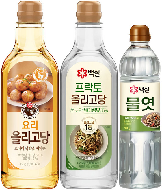 백설 올리고당+물엿 세트 (프락토올리고당+요리올리고당+물엿), 1세트, 700g
