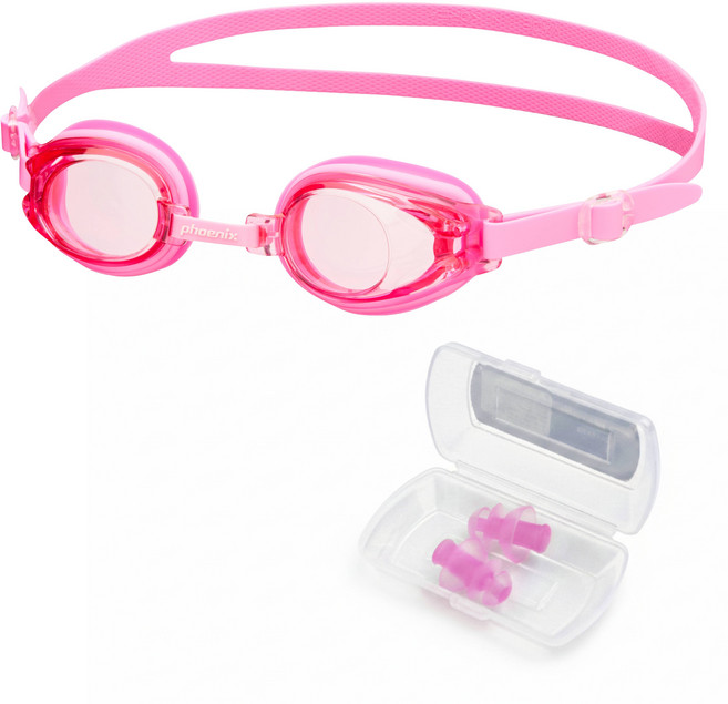 피닉스 아동용 노미러 수경 PN-509J(+귀마개 증정), 1세트, 핑크