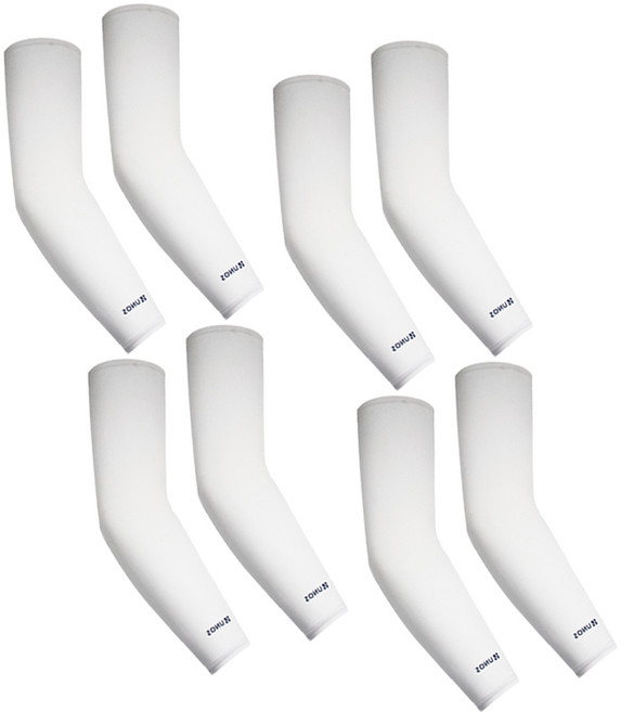 우노스 매직 냉감 쿨 토시 양손 2세트, 스트라이프 화이트, 4개