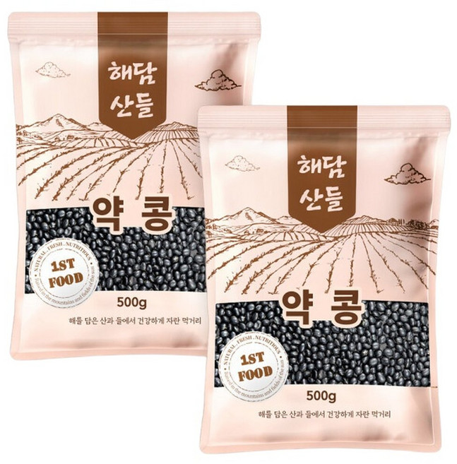 국산 서목태 약콩 500g x 2봉 l 쥐눈이콩 청약콩 검은콩 검정콩 잡곡 지퍼팩 소포장, 2개