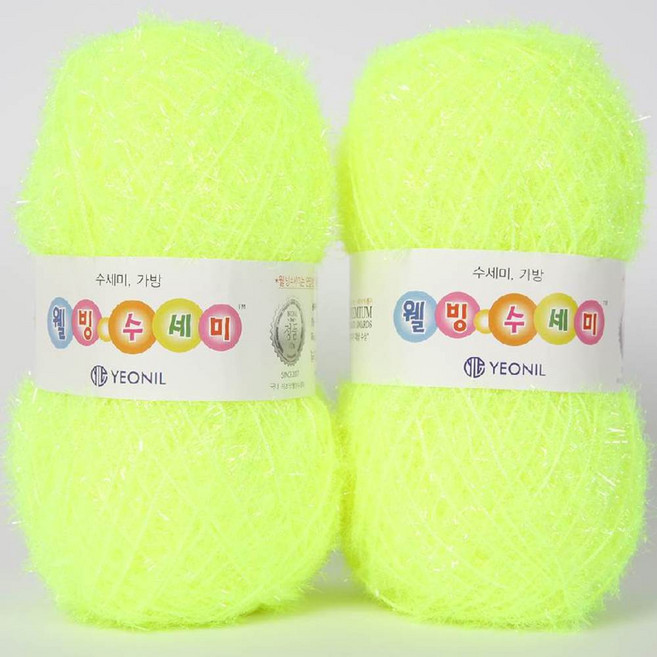 연일섬유 웰빙수세미 실, 16 형광린덴, 2개