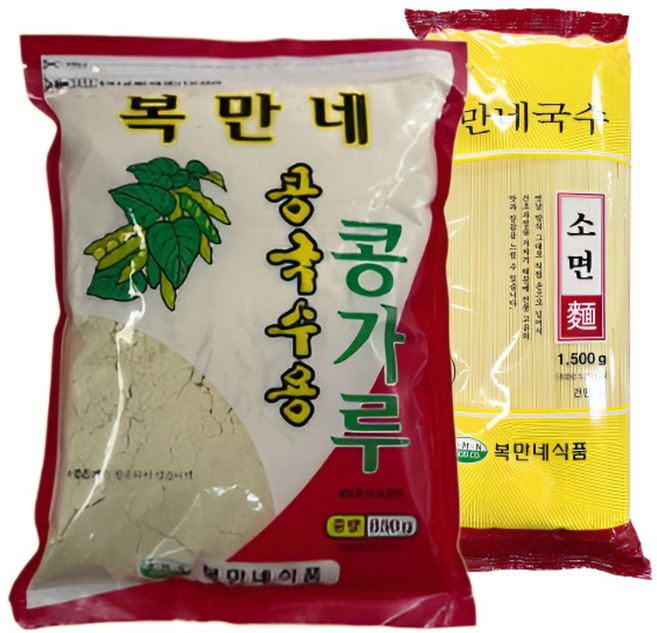 복만네 콩국수용 콩가루 850g & 콩국수소면, 1개