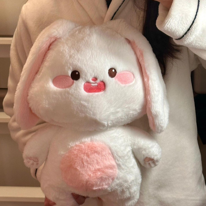 可愛兔子肥兔玩偶毛絨玩具公仔, 1個, 假正經兔55cm