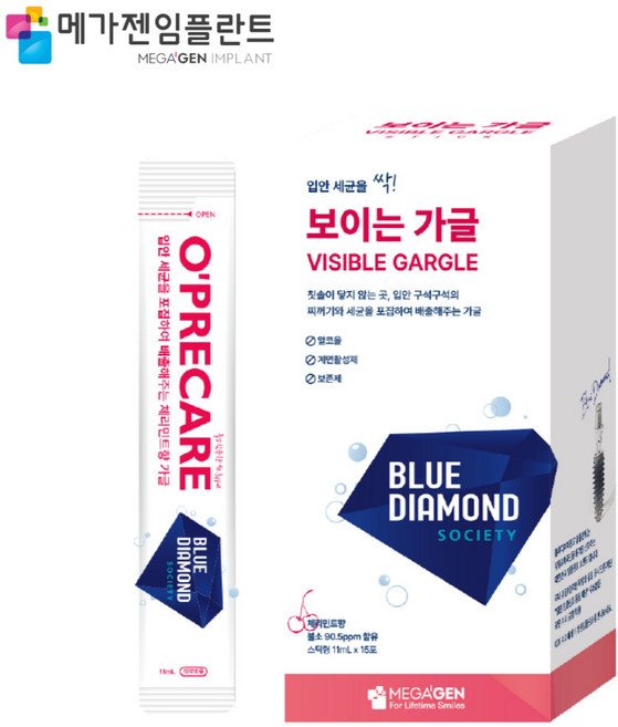 메가젠 오프리케어 보이는가글 입냄새제거 무알콜 저불소 저자극 구강청결제, 2개, 165ml