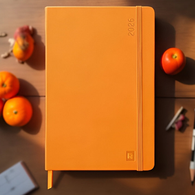 프랑스 로디아 A5 위클리 주간 다이어리 14.8x21cm 일정 관리 노트, 오렌지