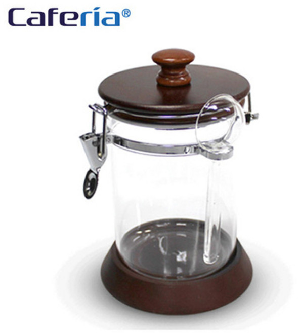 카페리아 나무/아크릴 밀폐용기 750ml, 혼합색상, 1개