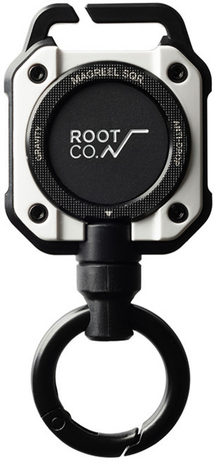 日本 ROOT CO. 360度可旋轉正方形登山扣環 85cm彈性伸縮鑰匙扣, 1個, 白色, 白色