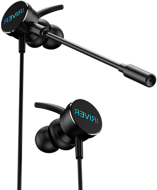 LED 아이리버 c타입 게이밍이어폰 듀얼마이크 스마트폰 pc겸용 USB변환잭 포함 IGE-2023C, 블랙