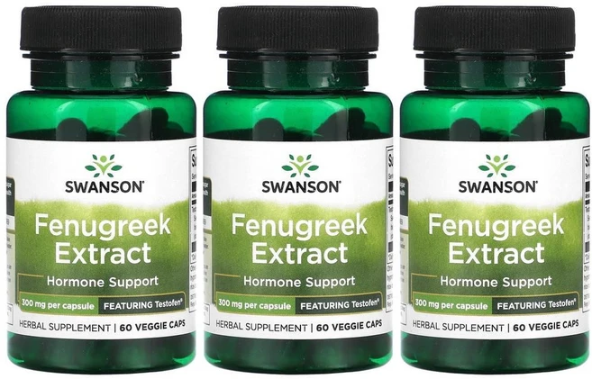 스완슨 호로파 씨 추출물 Fenugreek 300mg 베지 60캡슐 x3통, 상품, 3개, 60정 - 쿠팡