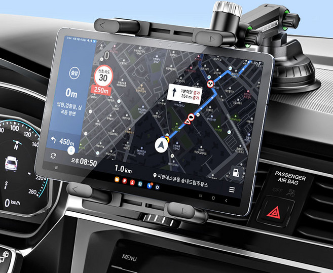 CABULE 갤럭시탭 아이패드 대쉬보드 차량용 태블릿 거치대, 블랙, 1개