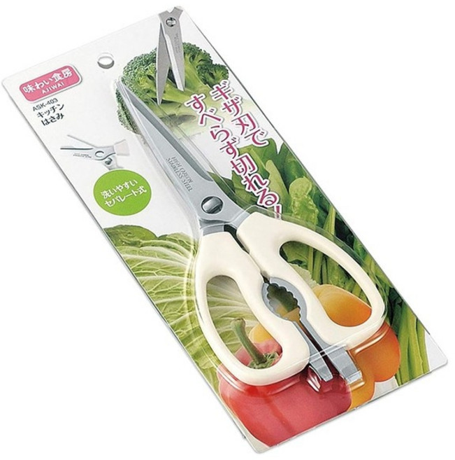 시모무라 분리형 주방가위 화이트 2종, 1개