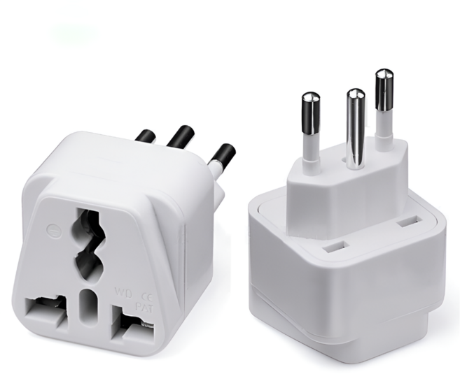 스위스 변환 어댑터 돼지코 플러그 유럽 해외 여행, 1개, 화이트