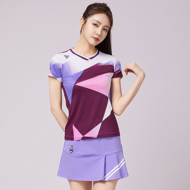 코랄리안 배드민턴 탁구 테니스 피클볼 기능성 반팔 티셔츠 여성 CRTY2486