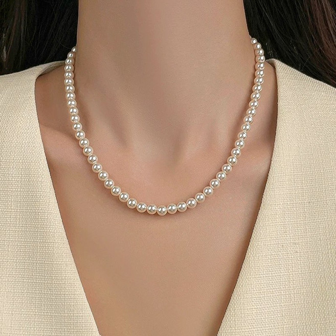 시르겜스 여성 자흡착 스타일 6mm 진주 목걸이 ZZXL-002